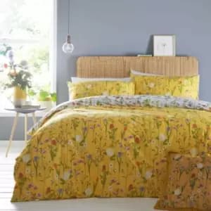 Furn. Fleura Double Duvet Cover Set Cotton Polyester Yellow