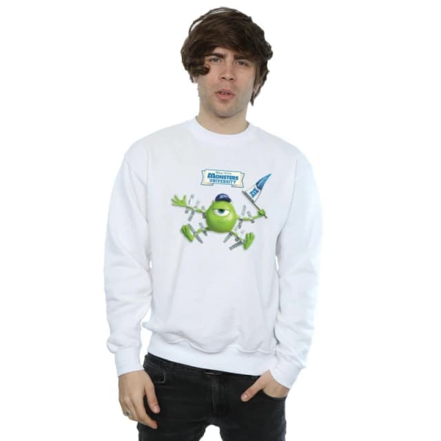Disney Men Monsters University Taped Mike Sweatshirt in White Size: Small White S Male 5057972614280