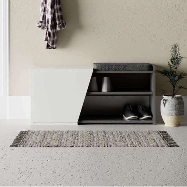 DECORTIE Fiona Bench - Anthracite Grey/White - White - Decortie M.P.23245.2