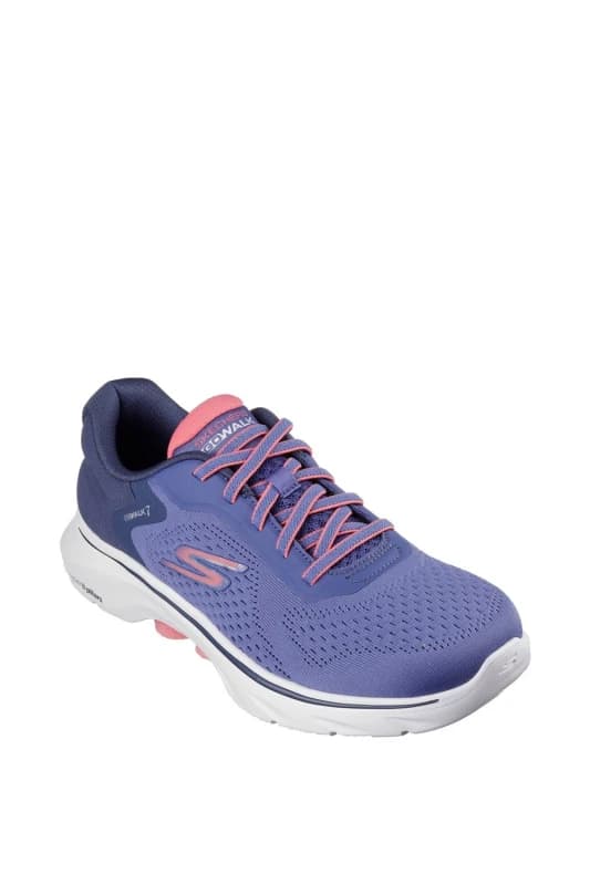 Skechers Womens GO WALK 7 Lightweight Cosmic Waves Trainers UK Size 5 (EU 38) Navy/Coral SKE2252-NVCL-5