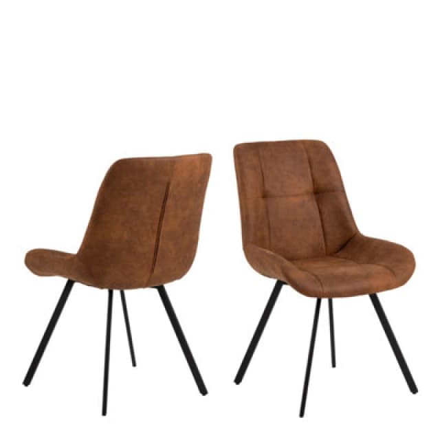 Furniture To Go Waylor Dining Chair In Brown Fabric Set Of 2