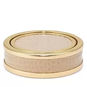 Aerin Classic Croc Embossed Leather Coasters, Set of 4