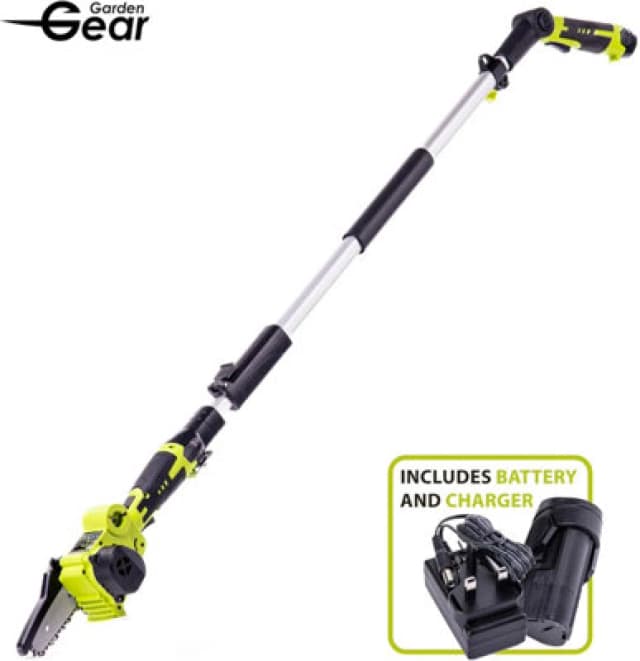 Garden Gear 12V 2-In-1 Telescopic Chainsaw Cordless Mini Pole Saw + 1 Lithium-Ion Battery, Fast Charger