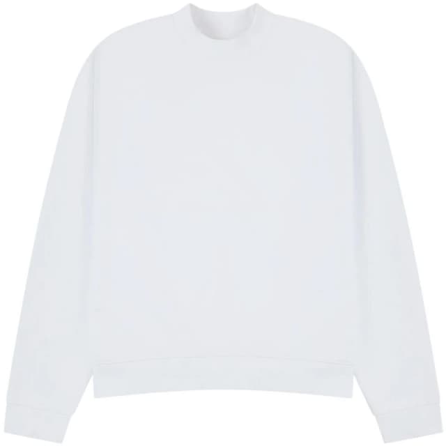 Casual Classics Mens Premium Extended Neckline Boxy Oversized Sweatshirt in White Size: XS White Male XS