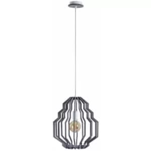 Keter Rufo Wire Frame Pendant Ceiling Light Grey, 35.5cm, 1x E27