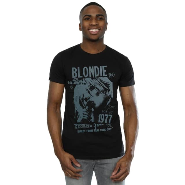 Blondie Blondie Men Tour 1977 Chest T-Shirt in Black Size: Small Black S Male 5059568176059