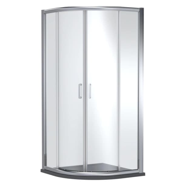 Balterley Quadrant Shower Enclosure 900 x 900mm, Chrome Frame & Grey Resin Tray in Silver Silver Unisex