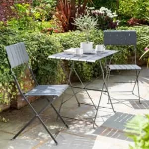 Norfolk Leisure Courtyard Bistro Set - Grey