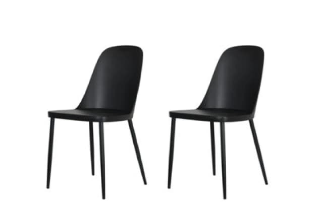 Core Products Aspen Plastic Duo Chair With Black Metal Legs (Pair) Black
