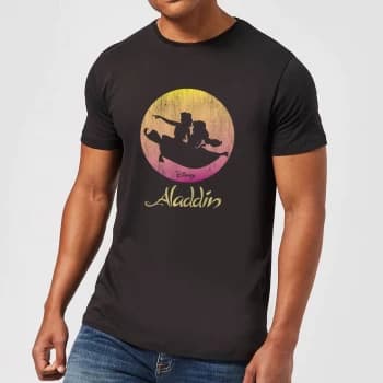 Disney Aladdin Flying Sunset Mens T-Shirt - Black - 3XL - Black