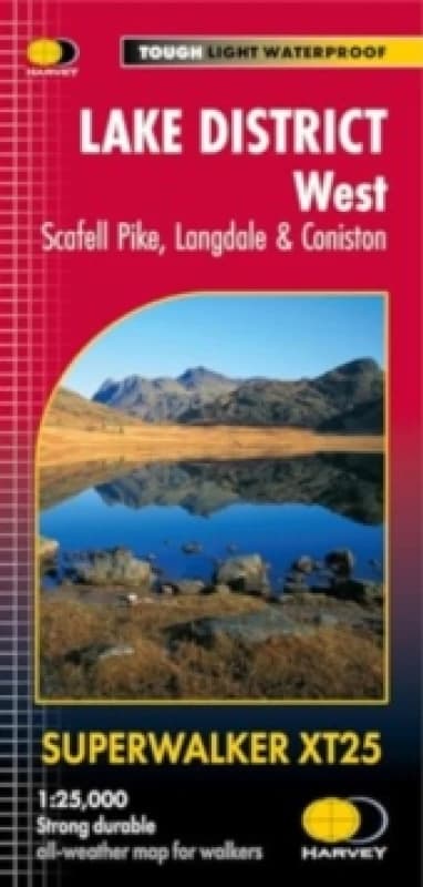 Lake District West : Scafell Pike, Langdale & Coniston XT25 Sheet map, folded