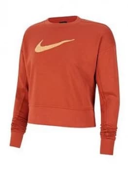 Nike Training Get Fit Swoosh Sweatshirt - Burnt Orange