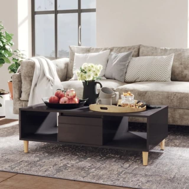 VIDAXL Coffee Table High Gloss Grey 103.5x60x35cm Engineered Wood Vidaxl 8720286358306