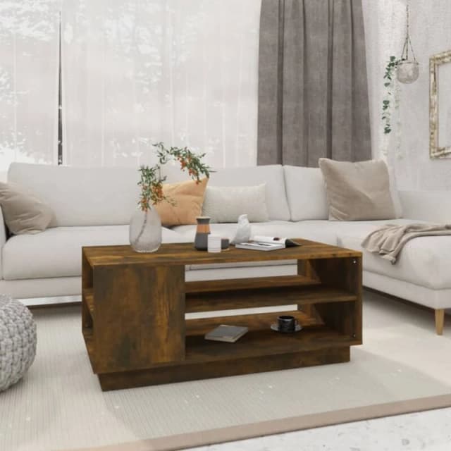 VIDAXL Coffee Table Smoked Oak 102x55x43cm Engineered Wood vidaXL 813083