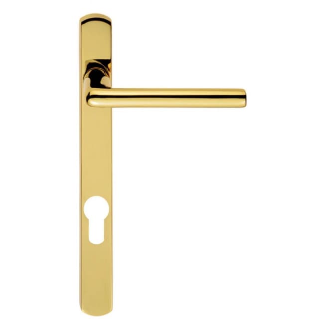 Loops PAIR Straight Lever on Narrow Euro Lock Backplate 220 x 26mm Stainless Brass Metallics