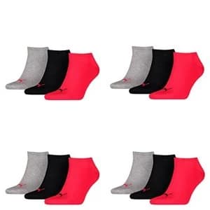 12 Pairs of Puma Invisible Sneaker Socks, Size35 - 49 (UK 2 - 15.5), Unisex For Him or Women, Ankle...