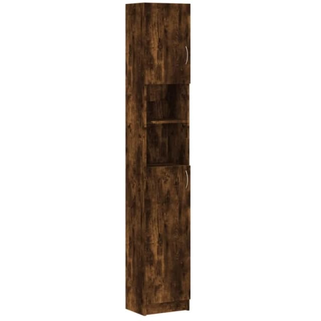 VIDAXL Vidaxl - Bathroom Cabinet Smoked Oak 32x25.5x190cm Engineered Wood 8720286954546