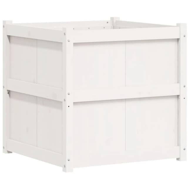 vidaXL Garden Planter White 70x70x70cm Solid Wood Pine, White 837435