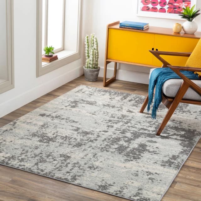 Livabliss Abstract Modern Marble White Sarah Area Rug 120 X 170 Cm - Easy Care, Non Shedding, Ideal For Living Room & Bedroom