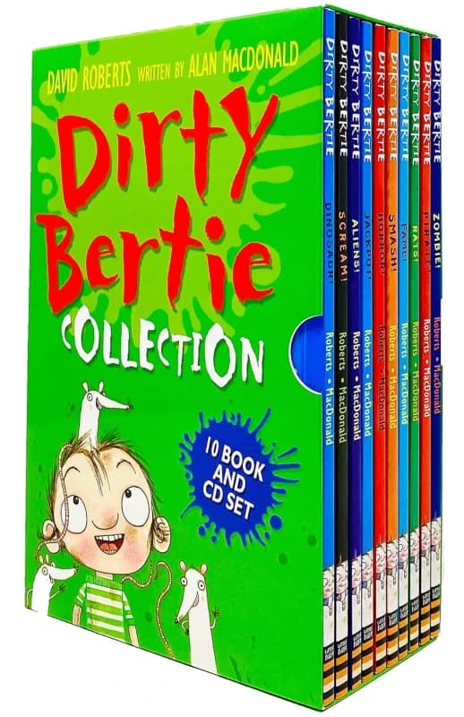 Dirty Bertie Collection 10 Books & CD Box Set by Alan MacDonald (Zombie, Pirate, Rats, Fame) Alan MacDonald Books