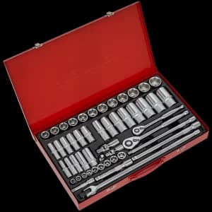 Sealey 50 Piece Combination Drive Hexagon WallDrive Socket Set Combination