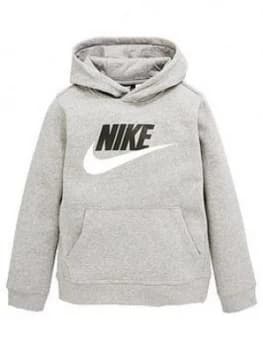 Nike Older Boys Club Hoody, Carbon Heather Size M 10-12 Years