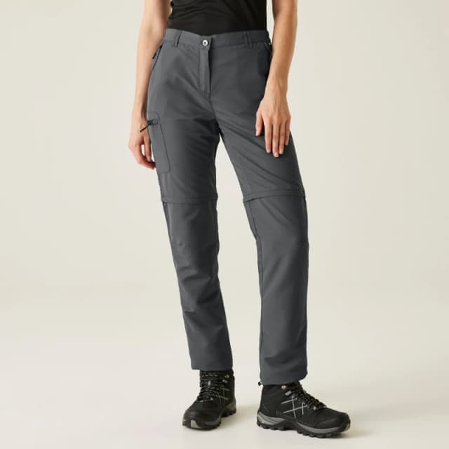Regatta Womens Chaska III Zip Off-Walking Trousers in Mid Grey Size: 14 Mid Grey Female 14
