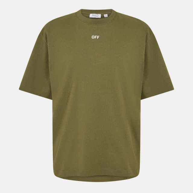 Off White Mens Skate T-Shirt Moss/White male XS