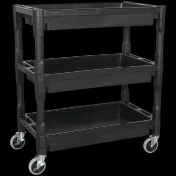 Sealey 3 Shelf Heavy Duty Composite Trolley Black