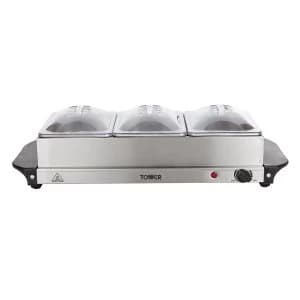 Tower 200W 1.5L Three-Tray Buffet Server - Stainless Steel