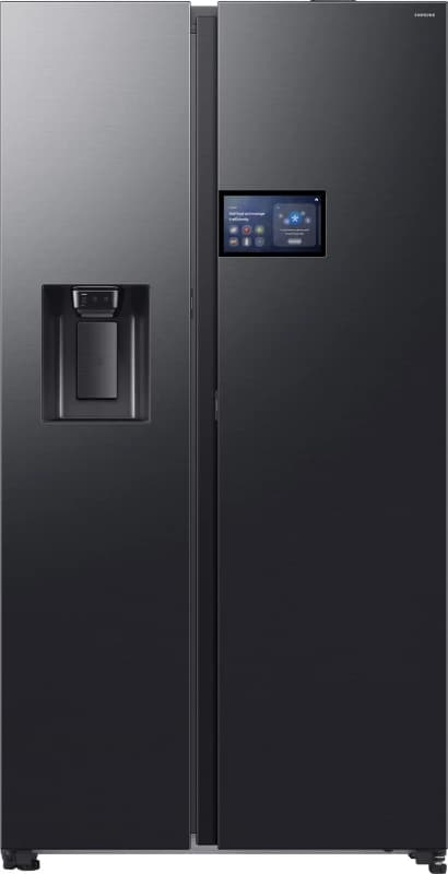 Samsung Series 9 AI Home RS90F64EDFEU WiFi Connected Plumbed Total No Frost American Fridge Freezer - Black - D Rated