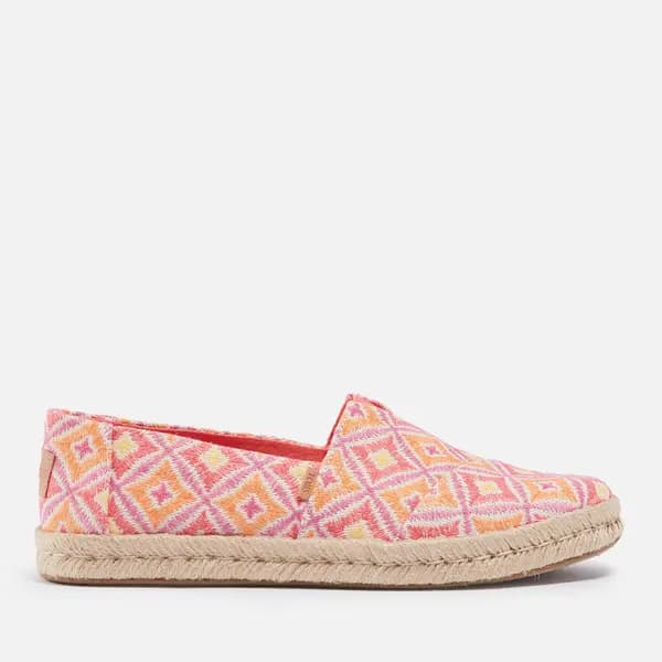 TOMS Womens Alpargata Harlequin Rope 2.0 Espadrilles - UK 5 Pink Flats female 10020707 5