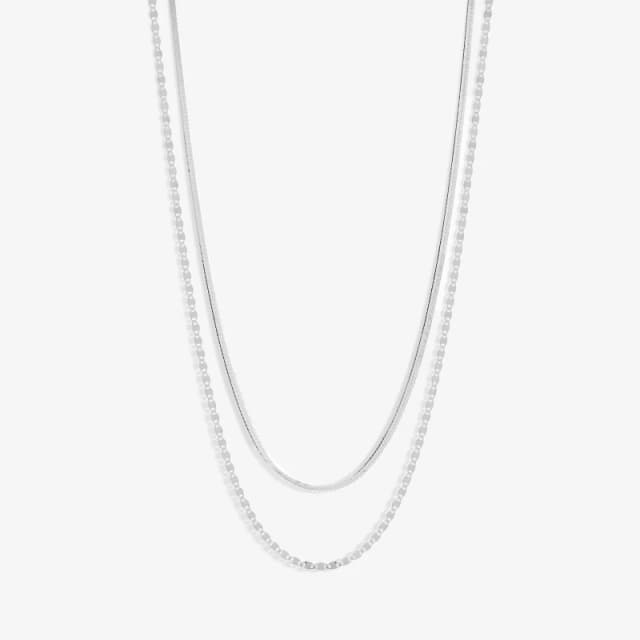 Simply Silver Sterling Silver 925 Polished Double Chain Necklace Jewellery Sets One Size Silver 72170911000
