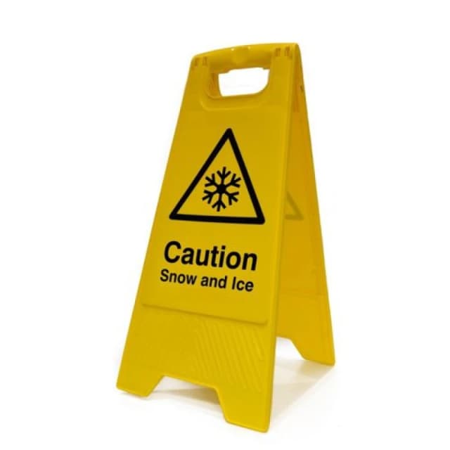 Slingsby Winter Hazard Snow and Ice A-Board Sign Yellow 403075 403075
