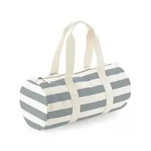 Westford Mill Unisex Nautical Barrel Bag (One Size) (Natural/Grey)