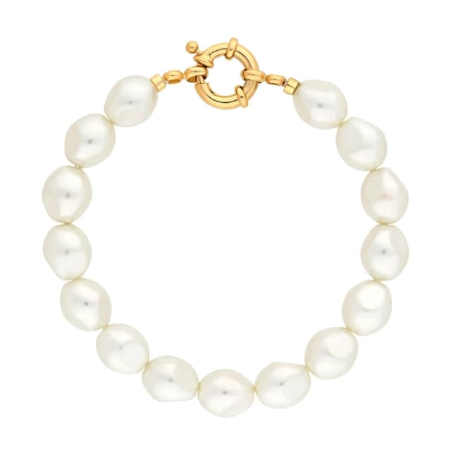 Jon Richard Cream Pearlised Baroque Bracelet Cream