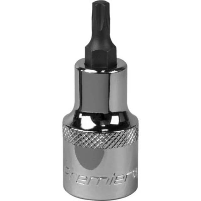 Loops T27 TRX Star Socket Bit - 1/2" Square Drive - PREMIUM S2 Steel Head Knurled Grip Metallics