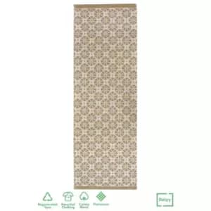 Relay Recycled Cotton Starburst Rug Mustard 060X180Cm