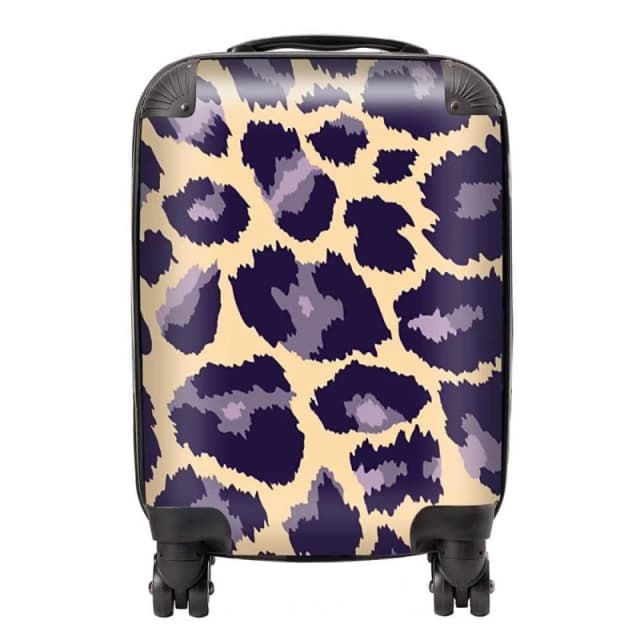 Warren Reed - Designer Leopard Print Suitcase in Purple Size: Large Purple Unisex Large