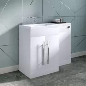 Calm White Left Hand Combination Vanity Unit Set (No Toilet)