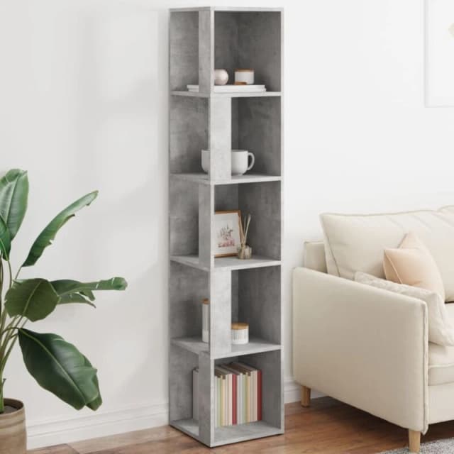 VIDAXL Vidaxl - Corner Cabinet Concrete Grey 33x33x164.5cm Engineered Wood 8720286650042