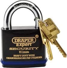 Draper Expert Heavy Duty Padlock Closed Shackle 61mm Standard