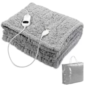 Heated Blanket Grey Fleece 180x130cm