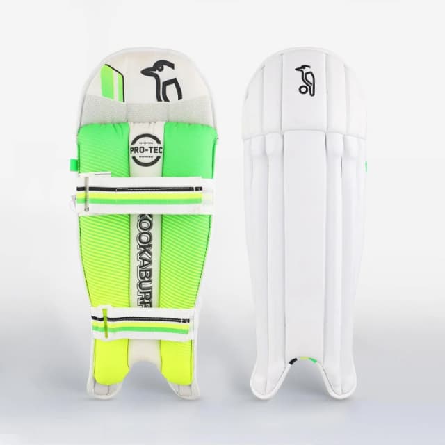 Kookaburra Sport Kookaburra 750 Wicket Keeping Pads - Junior White/Green unisex Junior