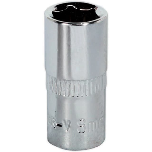 Loops 8mm Forged Steel Drive Socket - 1/4" Square Drive - Polished Chrome Vanadium Metallics