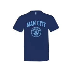 Man City Crest T Shirt Navy Adults M