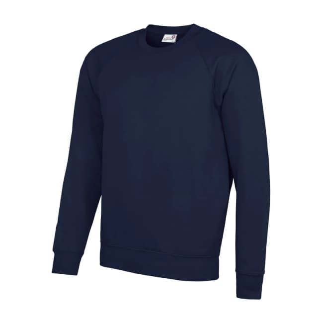 AWDis AWDis Men Academy Crew Neck Raglan Sweatshirt in Navy Size: X-Small Navy XS Male 5054752809300