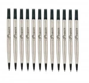 Parker Rollerball Refill Medium Black - 12 Pack