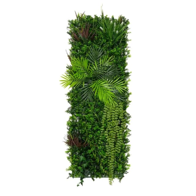 Monstershop Artificial Plant Wall Panel 50 x 150cm Alina Living Foliage Greenery Tiles Indoor Outdoor Weather & UV Resistant Green
