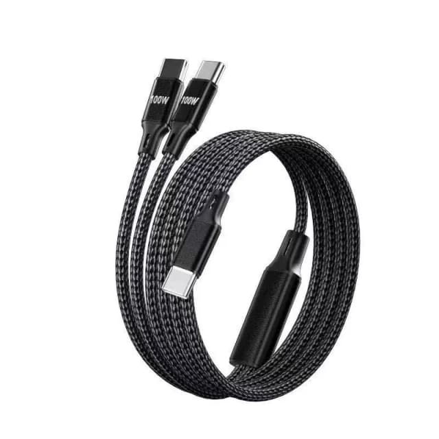 FDL 1.2M USB-C to 2 X USB-C - DUAL CHARGING CABLE - 100W (P-PP)